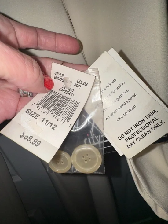 💥SALE💥Vintage City Triangles Ivory Blazer & Pant Suit Set NWT | Size 11 - Picture 3 of 16